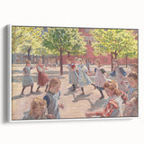 Modern Wall Art: Joyful Children Playing in a Sunlit Meadow