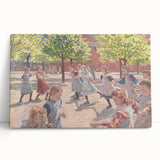 Modern Wall Art: Joyful Children Playing in a Sunlit Meadow