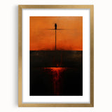 Abstract strokes wall art framed with a gold mat, showcasing vibrant colors and dynamic patterns, perfect for modern decor in living spaces or offices.