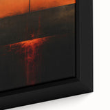 Close-up of framed abstract strokes wall art with vibrant colors, showcasing intricate brush patterns and textures, ideal for modern home decor enhancement.