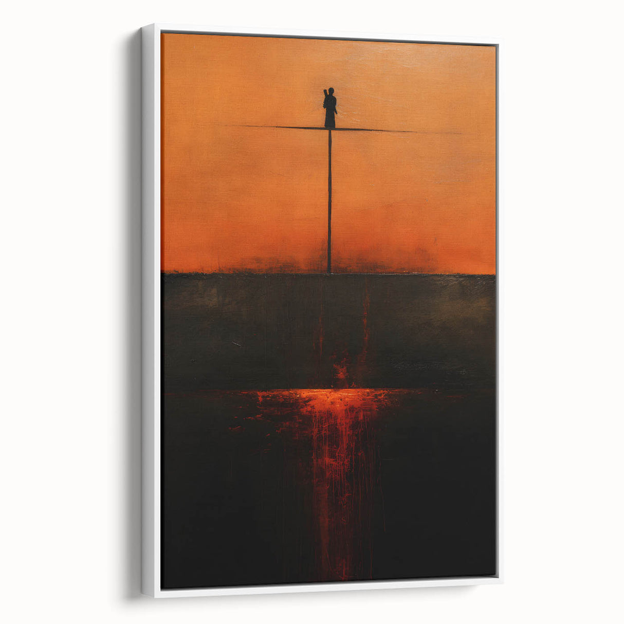 Framed abstract strokes wall art in neutral tones, showcasing dynamic brushwork on a white canvas, perfect for modern home decor or gallery displays.