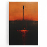 Abstract strokes wall art on stretched canvas, showcasing vibrant blues and golds, perfect for contemporary home decor. Ideal for adding a modern touch to any room.