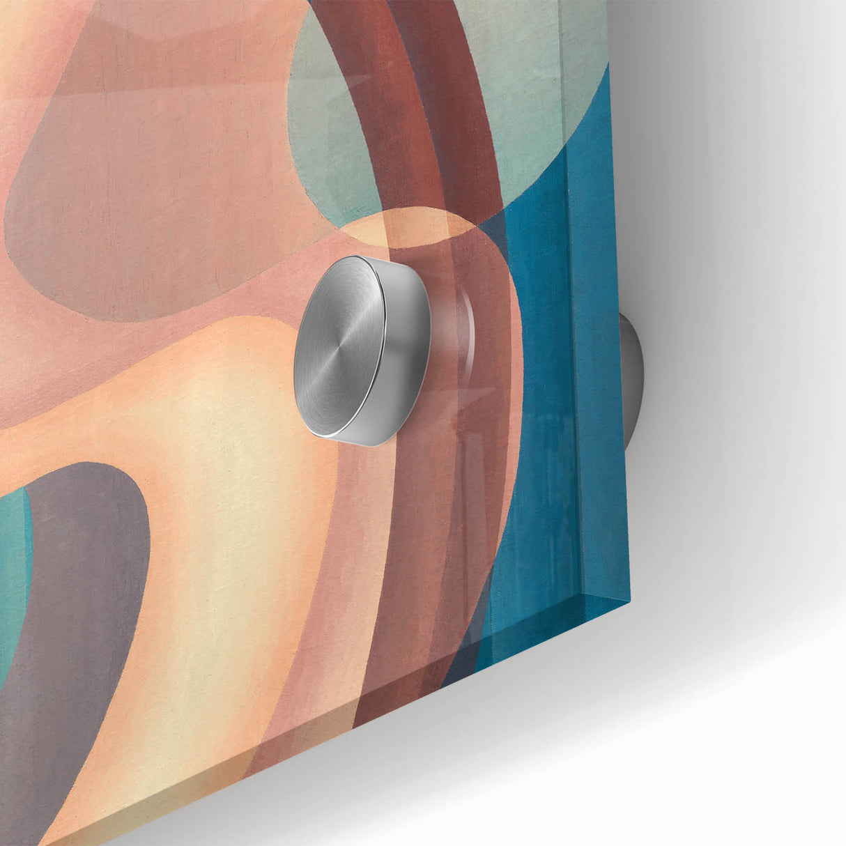 Modern Wall Art: Geometric Abstract in Blue and Pastel Hues