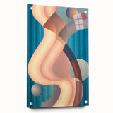Modern Wall Art: Geometric Abstract in Blue and Pastel Hues