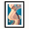 Modern Wall Art: Geometric Abstract in Blue and Pastel Hues