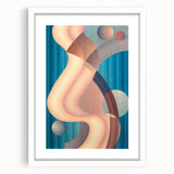Modern Wall Art: Geometric Abstract in Blue and Pastel Hues