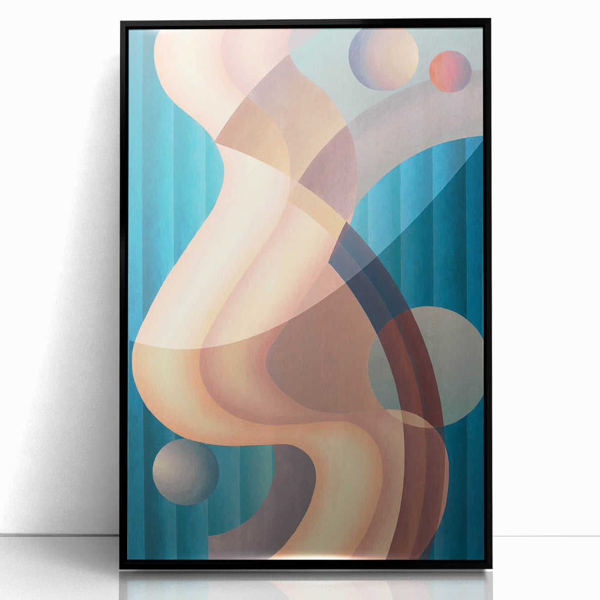Modern Wall Art: Geometric Abstract in Blue and Pastel Hues