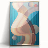 Modern Wall Art: Geometric Abstract in Blue and Pastel Hues