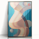 Modern Wall Art: Geometric Abstract in Blue and Pastel Hues