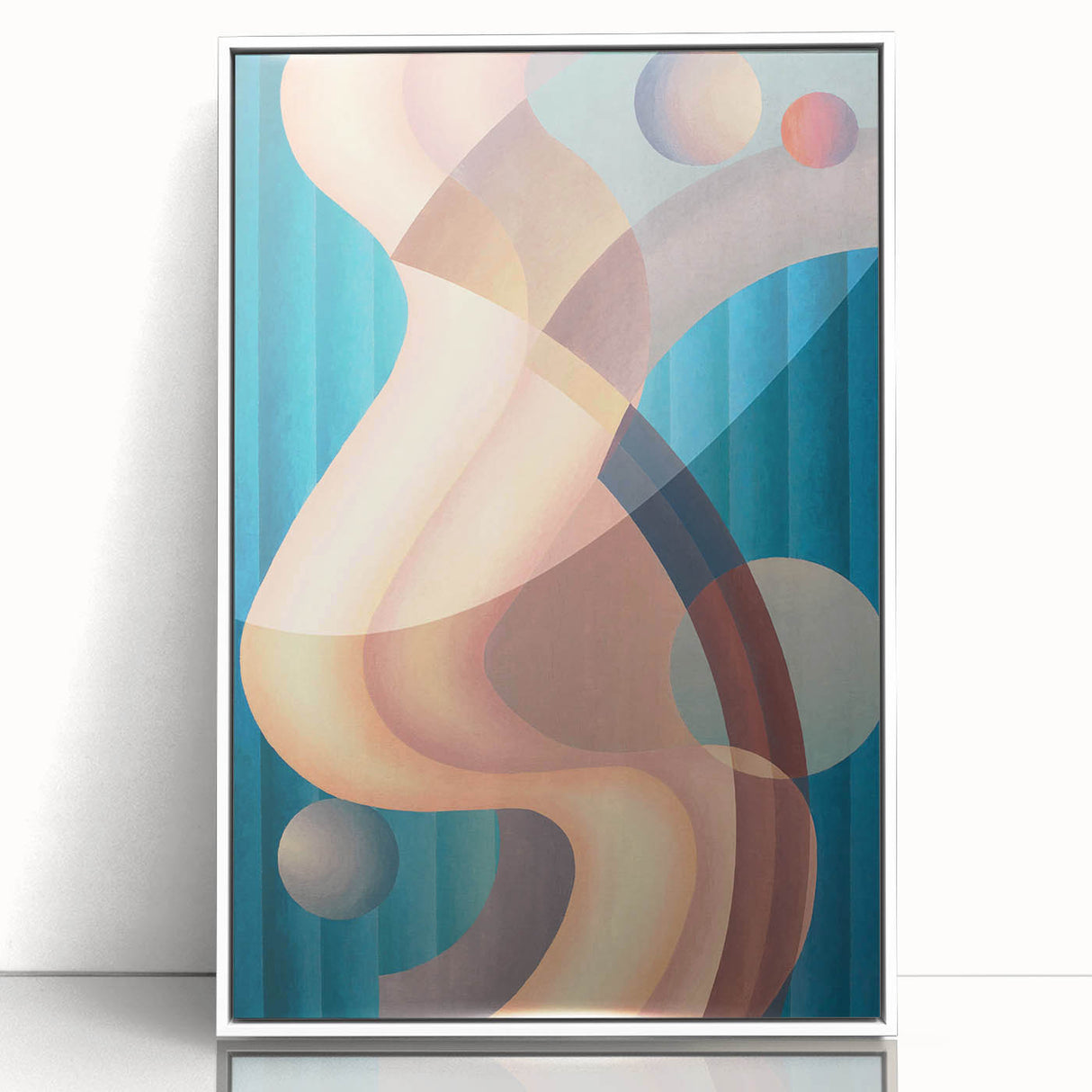 Modern Wall Art: Geometric Abstract in Blue and Pastel Hues