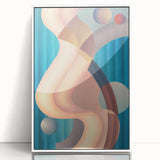Modern Wall Art: Geometric Abstract in Blue and Pastel Hues
