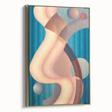Modern Wall Art: Geometric Abstract in Blue and Pastel Hues