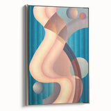 Modern Wall Art: Geometric Abstract in Blue and Pastel Hues