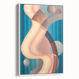 Modern Wall Art: Geometric Abstract in Blue and Pastel Hues