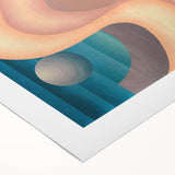 Modern Wall Art: Geometric Abstract in Blue and Pastel Hues