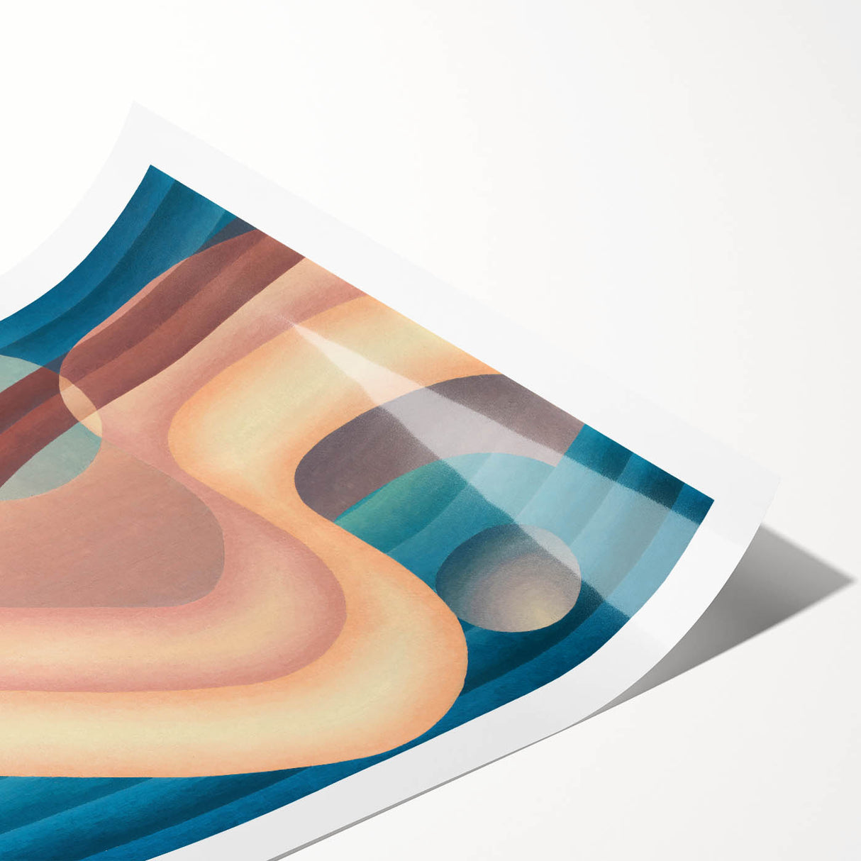Modern Wall Art: Geometric Abstract in Blue and Pastel Hues