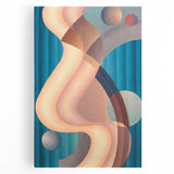 Modern Wall Art: Geometric Abstract in Blue and Pastel Hues