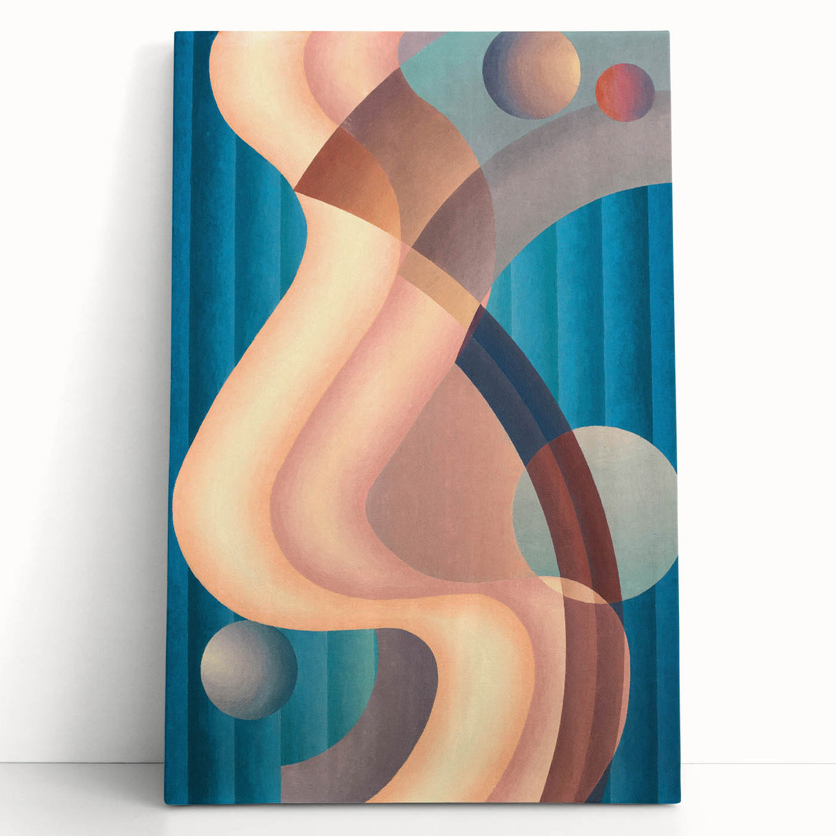 Modern Wall Art: Geometric Abstract in Blue and Pastel Hues