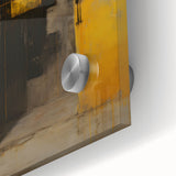 Close-up of vibrant abstract strokes wall art design on acrylic glass, showcasing bold colors and smooth texture, perfect for modern home decor.