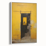 Framed abstract wall art featuring bold strokes in white and pastel colors, elegantly displayed in a modern setting, enhancing interior decor with a contemporary touch.