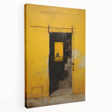 Abstract strokes wall art on a stretched canvas, showcasing vibrant colors and dynamic patterns, perfect for modern decor in living spaces or offices.