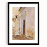 Modern Wall Art: Arched Doorway Watercolor in Earthy and Soft Hues