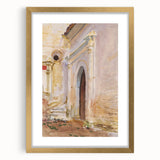 Modern Wall Art: Arched Doorway Watercolor in Earthy and Soft Hues