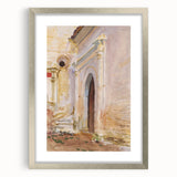 Modern Wall Art: Arched Doorway Watercolor in Earthy and Soft Hues