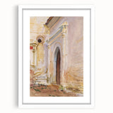 Modern Wall Art: Arched Doorway Watercolor in Earthy and Soft Hues