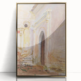 Modern Wall Art: Arched Doorway Watercolor in Earthy and Soft Hues