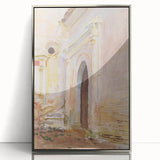 Modern Wall Art: Arched Doorway Watercolor in Earthy and Soft Hues