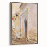 Modern Wall Art: Arched Doorway Watercolor in Earthy and Soft Hues