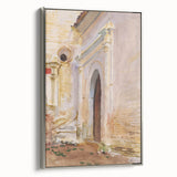Modern Wall Art: Arched Doorway Watercolor in Earthy and Soft Hues