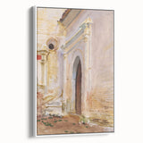 Modern Wall Art: Arched Doorway Watercolor in Earthy and Soft Hues