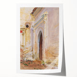 Modern Wall Art: Arched Doorway Watercolor in Earthy and Soft Hues