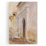 Modern Wall Art: Arched Doorway Watercolor in Earthy and Soft Hues