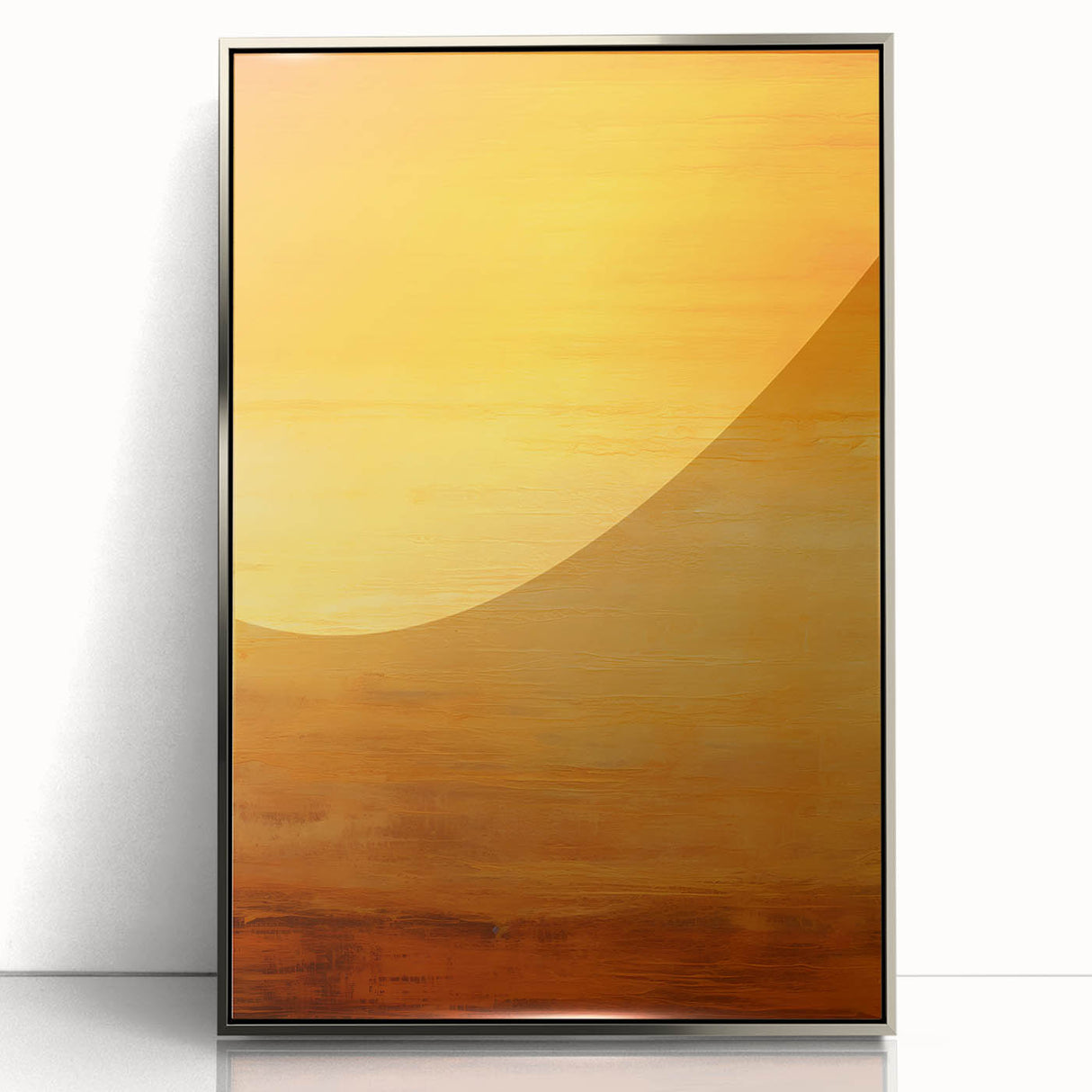 Framed abstract wall art featuring silver acrylic strokes on a textured background, ideal for modern home decor, adding elegance and sophistication to any room.