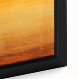 Close-up of a framed canvas wall art piece featuring abstract strokes in vibrant colors, ideal for modern home decor. The design showcases a blend of dynamic hues and textures, creating an eye-catching focal point for any room.