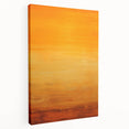 Abstract strokes wall art on stretched canvas showcasing vibrant blue, orange, and yellow hues. The side view highlights its textured surface and elegant framing, perfect for modern decor. Ideal for adding a pop of color to any living space or office.