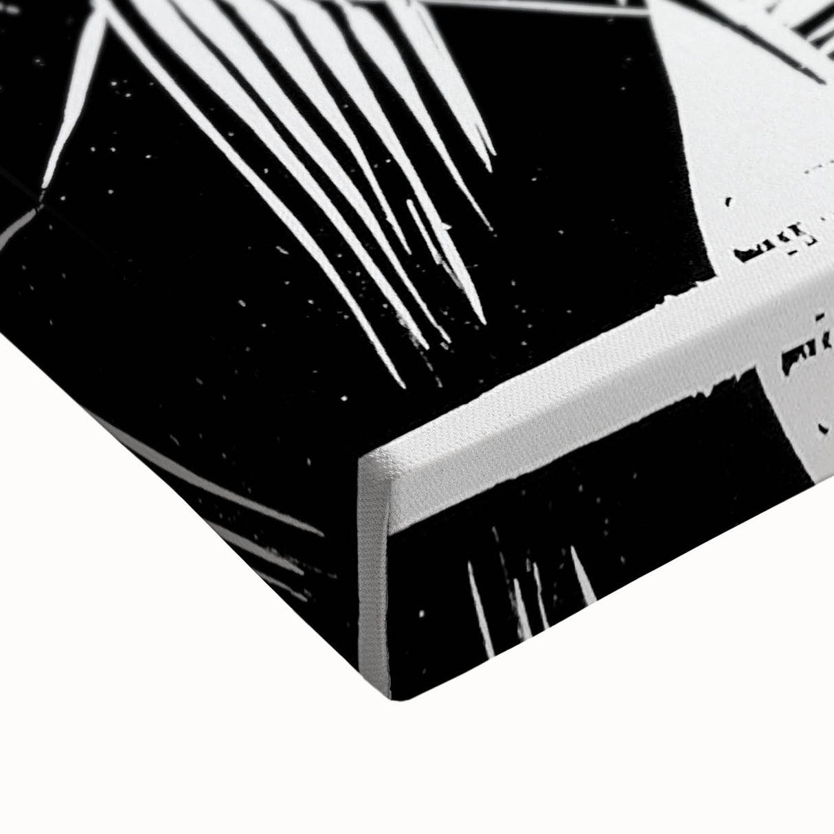 Modern Wall Art: Abstract Linocut with Geometric Black-and-White Design