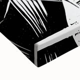 Modern Wall Art: Abstract Linocut with Geometric Black-and-White Design