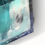 Close-up of vibrant abstract strokes in colorful acrylic wall art, showcasing bold brushwork and rich textures, perfect for modern home decor.