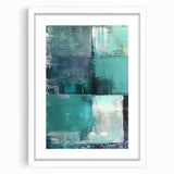 Abstract strokes wall art featuring vibrant colors and dynamic patterns, framed with a white mat, ideal for modern home decor and artistic ambiance.