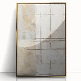 Framed wall art featuring abstract strokes in gold and black acrylic, designed to enhance modern interiors. Perfect for adding sophistication to living spaces.