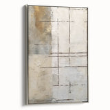 Framed abstract strokes wall art in silver, showcasing dynamic brush patterns and bold colors, perfect for modern home decor and stylish interiors.