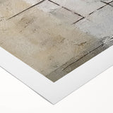 Abstract wall art on rolled canvas featuring vibrant strokes in shades of blue, orange, and yellow, ideal for modern home decor or artistic spaces, presented in protective cardboard tube.