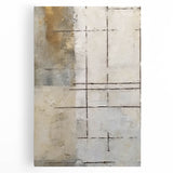 Abstract strokes wall art on stretched canvas, showcasing a vibrant mix of blues, yellows, and greens, perfect for modern home decor. Ideal for adding a pop of color to any room.