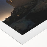 Landscape canvas print showcasing a serene castle scene surrounded by lush greenery, rolled up for easy transport and storage, ideal for home decor.