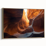 Framed canvas artwork titled "Landscapes and Caves," showcasing vibrant colors and intricate details, with a gold frame accentuating its beauty, ideal for modern decor.