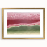 Abstract Office Wall Art – Burgundy & Green Landscape Canvas